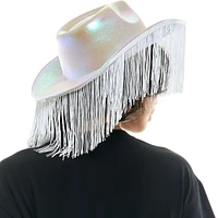 Iridescent Cowboy Hat with Fringe