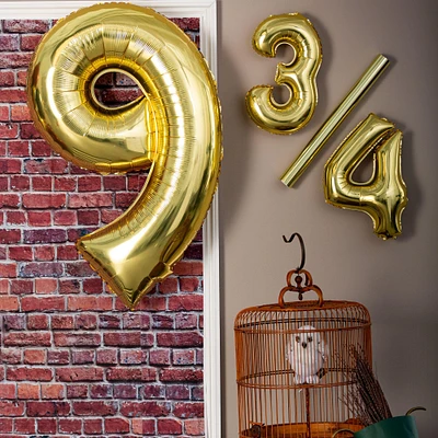 34in Gold Number Balloon