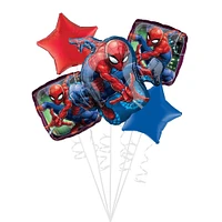 Spider-Man Webbed Wonder Foil Balloon Bouquet with Balloon Weight, 10pc