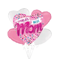 Pink & Blue World's Best Mom Mother's Day Foil Balloon Bouquet, 5pc