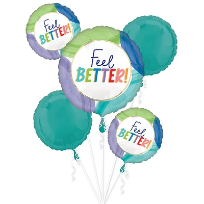 Cutout Collage Feel Better Foil Balloon Bouquet, 5pc