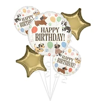 Pawsome Birthday Foil Balloon Bouquet with Balloon Weight, 10pc