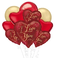 Premium Rouge Valentine's Day Foil Balloon Bouquet, 10pc