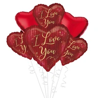 Rouge Valentine's Day Foil Balloon Bouquet, 6pc