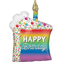 Rainbow Slice Birthday Foil Balloon Bouquet, 5pc