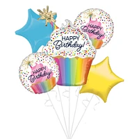 Confetti Sprinkle Birthday Foil Balloon Bouquet, 5pc