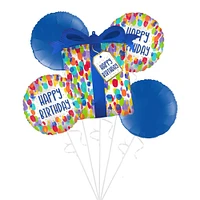 Painterly Dots Birthday Foil Balloon Bouquet, 5pc