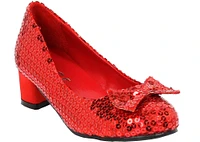 Girls Red Sequin Shoes