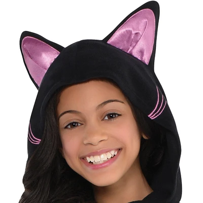 Girls Zipster Black Cat One Piece Costume