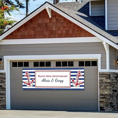 Custom Striped Nautical Horizontal Banner