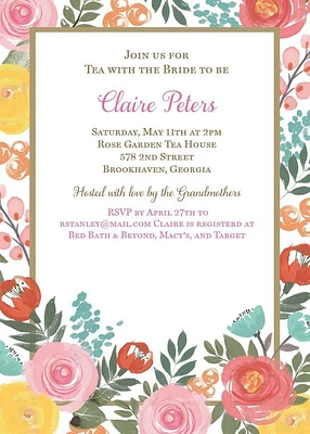 Custom Bright Floral Invitations