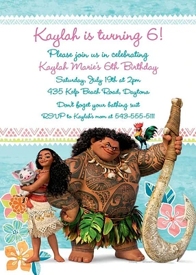 Custom Moana Invitations