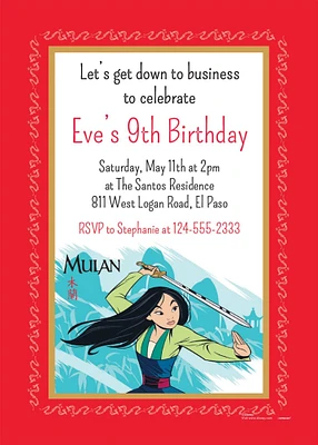 Custom Mulan Invitations