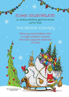 Custom Traditional Grinch Invitations