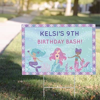 Custom Shimmering Mermaids Plastic Yard Sign