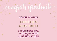 Custom Pink Graduation Invitations