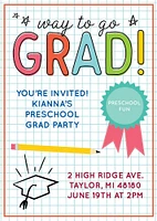 Custom Elementary School Doodle Graduation Invitations