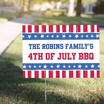 Custom Painted Patriotic Plastic Yard Sign