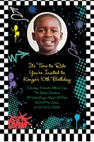 Custom Skater Party Cardstock Invitations