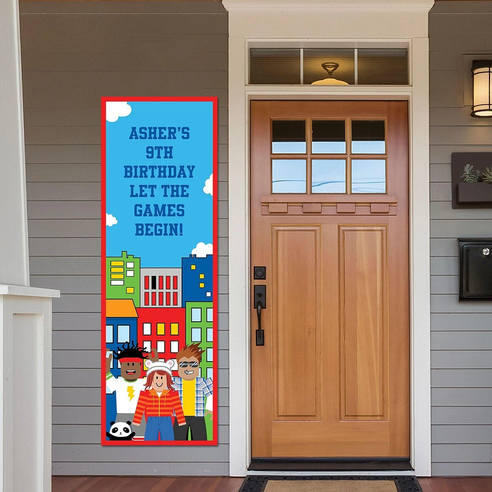 Custom Party Town Vinyl Vertical Banner