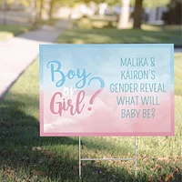 Custom Boy or Girl? Gender Reveal Plastic Yard Sign