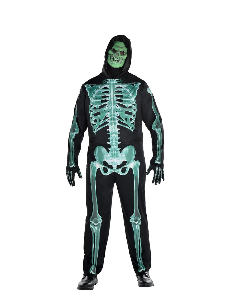 Adult Glow-in-the-Dark Skeleton Plus Size Costume