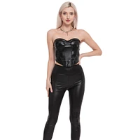 Adult Black Faux Leather Corset