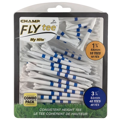 Champ Zarma FLYtee MyHite Blue 1-3/4" & 3-1/4" Tee Combo 50-Pack