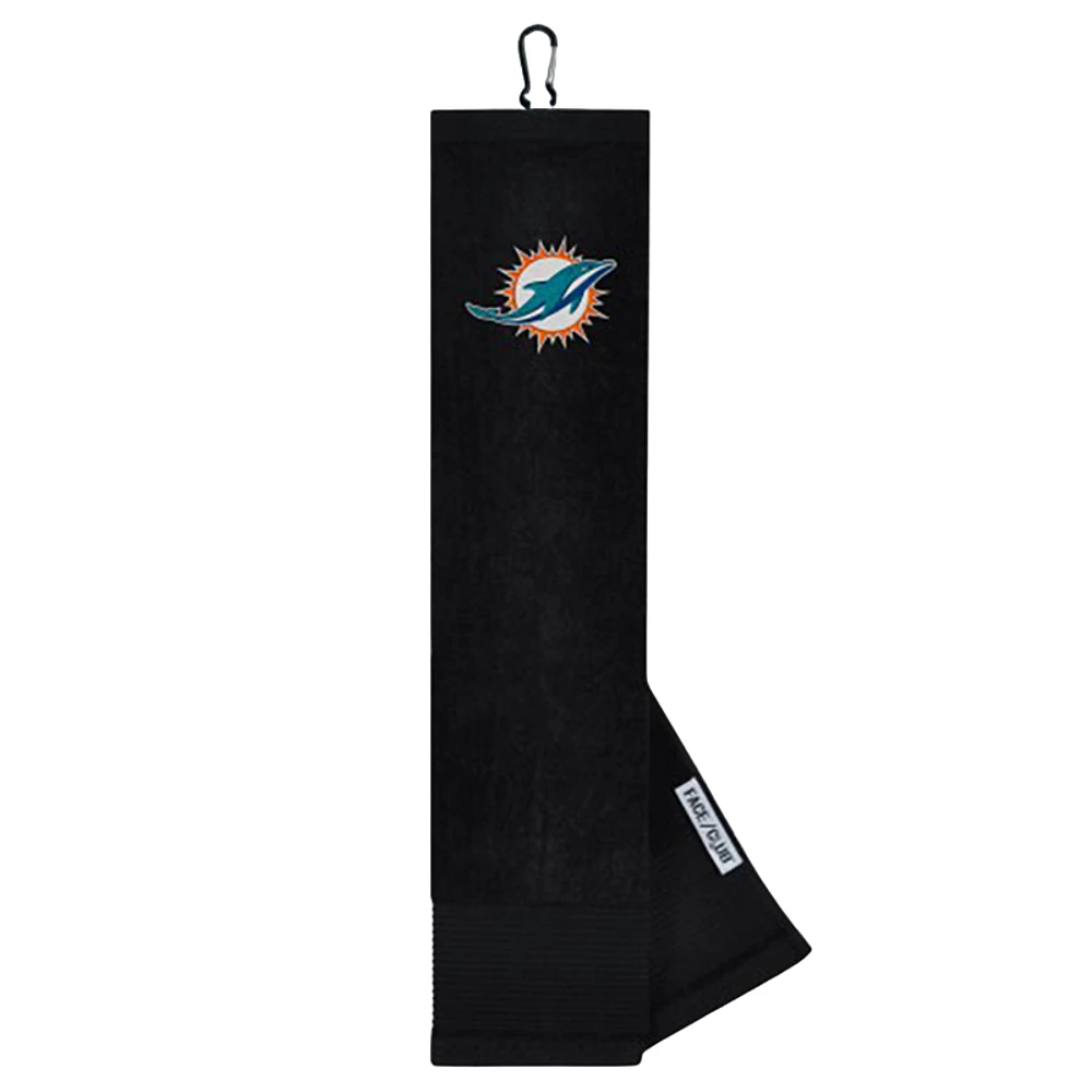 Team Effort Miami Dolphins Face/Club Tri-Fold Embroidered Towel