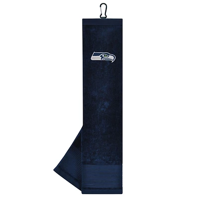 Team Effort Seattle Seahawks Face/Club Tri-Fold Embroidered Towel