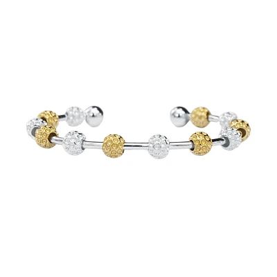 Golf Goddess Two-Tone Golf Ball Bead Stroke Counter Bracelet