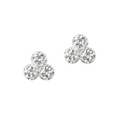 Par 3 Silver Golf Ball Cluster Earrings