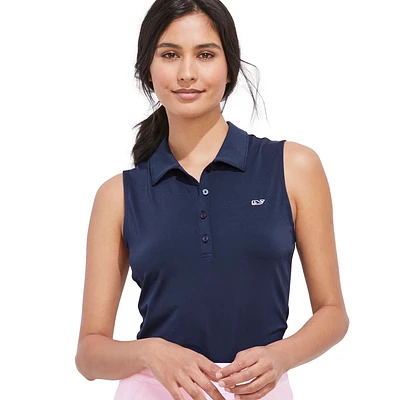 Jersey Stretch Sleeveless Polo Shirt