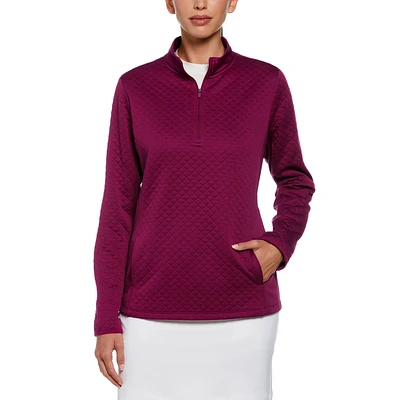 Midweight Quilted Fleece Quarter Zip Pull Over