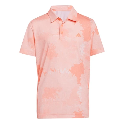 Flower Mesh Boys Short Sleeve Polo Shirt