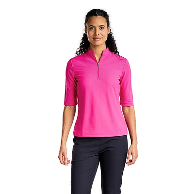 Noa Magenta Fever 3/4 Sleeve Polo Shirt