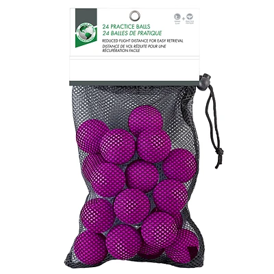 24 Pink Foam Practice Balls w/ Mesh Bag