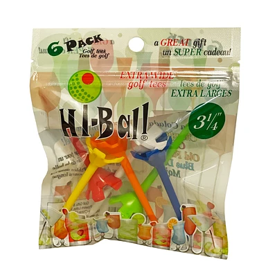 Hi-Ball 3-1/4" Solid Tees 6-Pack