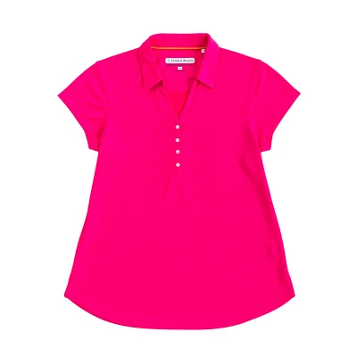 Wild Pink Mesh Short Sleeve Polo Shirt