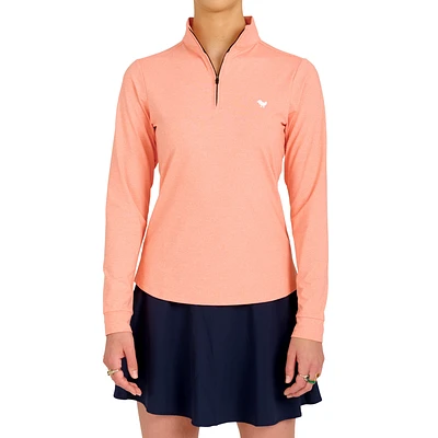 Orange Heather Quarter Zip Pull Over