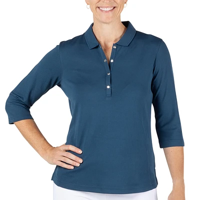 Women’s Textured 3/4 Sleeve Polo