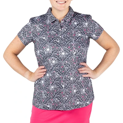 Leaf Print Short Sleeve Polo