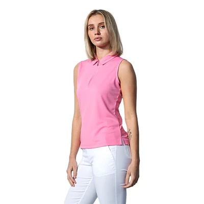 Peoria Textured Sleeveless Polo Shirt