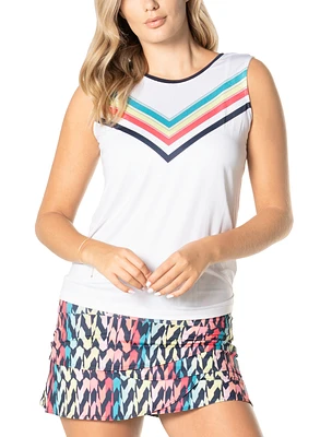 Parallels Tie Back Tank Top