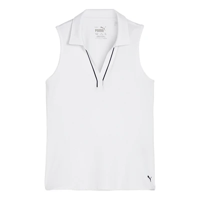 CLOUDSPUN Piped Girls Sleeveless Polo