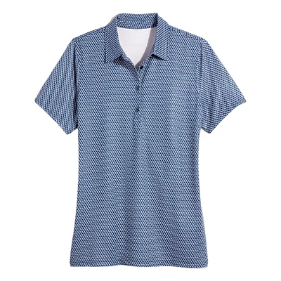 Whale Tale Print Short Sleeve Polo Shirt