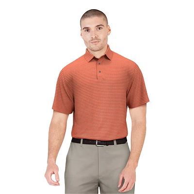 Heather Feeder Stripe Golf Polo