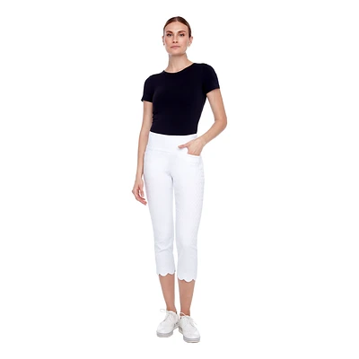 White Cameo 24" Jacquard Pant