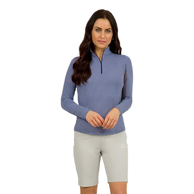 Essential Mini Check Quarter Zip Pull Over