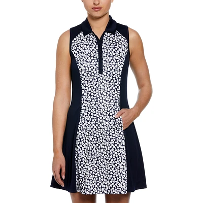 Mini Petal Print Sleeveless Flounced Dress